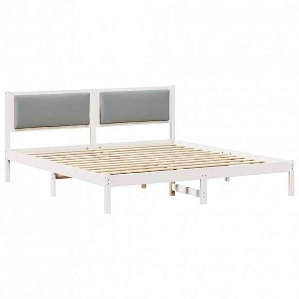 vidaXL Rám postele Světle šedá 200 x 200 cm Masivní borové dřevo
