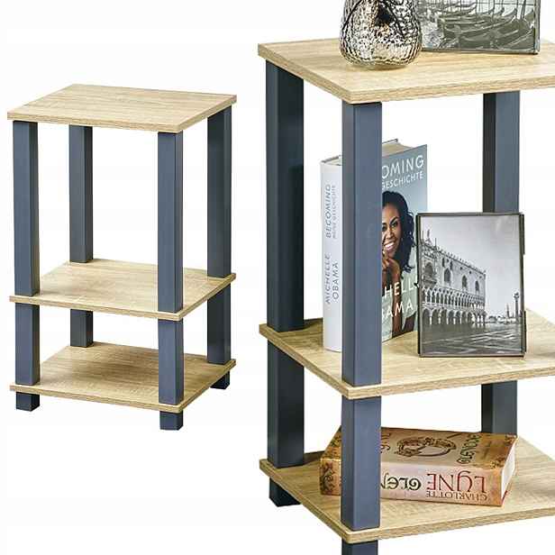Stojící police Regál do obývacího pokoje Ložnice Béžová Šedá Loft Moderní 58 cm
