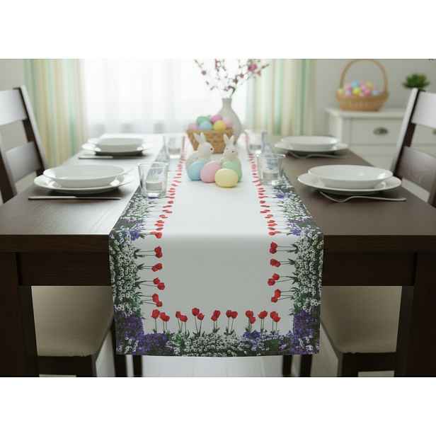 Vzorovaný ubrus - běhoun na stůl TULIPÁNY 40x140 cm Mybesthome
