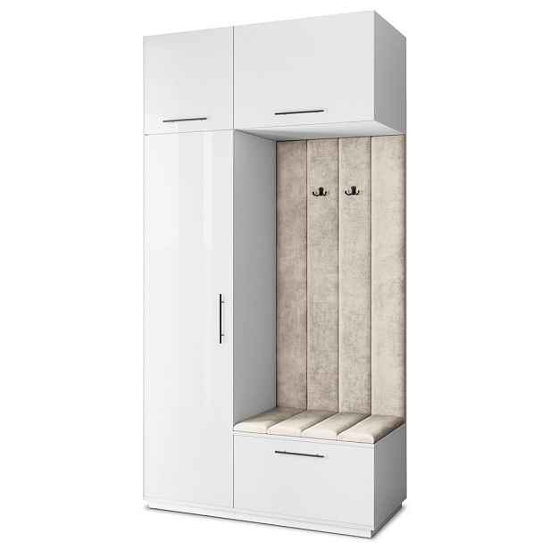 MASSENO MODERNÍ PŘEDSÍŇOVÁ SKŘÍŇ REMA, 120/240/60 cm, bílá