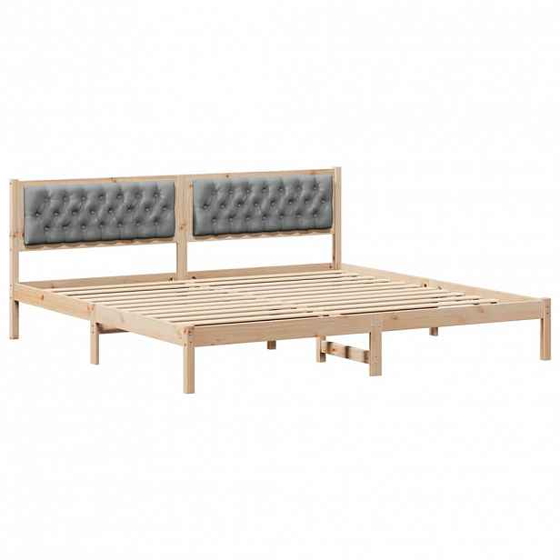 vidaXL Rám postele Světle šedá 200 x 200 cm Masivní borové dřevo