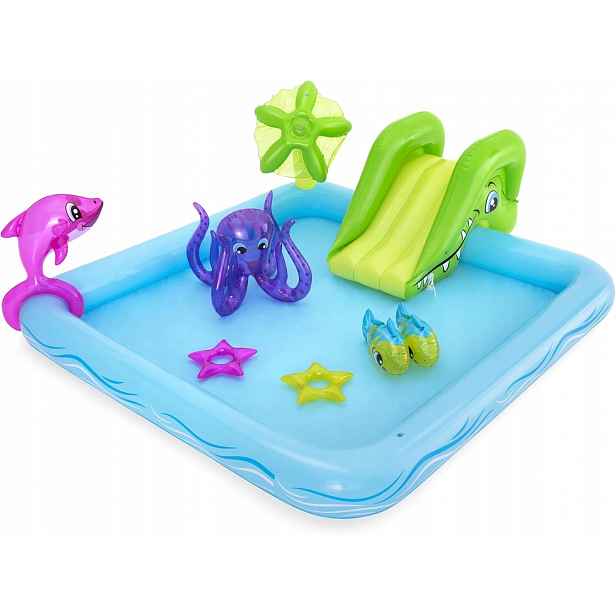 Bazén dětské hřiště Bestway Aquarium 239x206x86 cm se skluzavkou