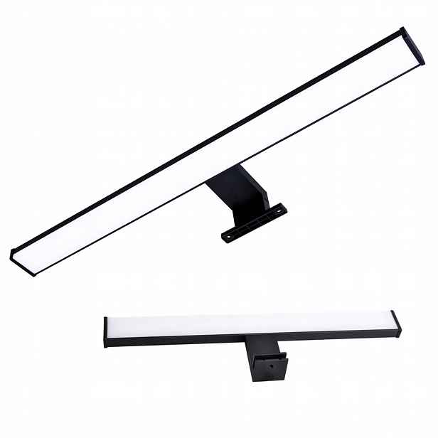 Koupelnové Nástěnné Svítidlo Černé 3v1 Led 12W 60CM IP44 Na Zrcadlo Skříňku Nebo Stěnu