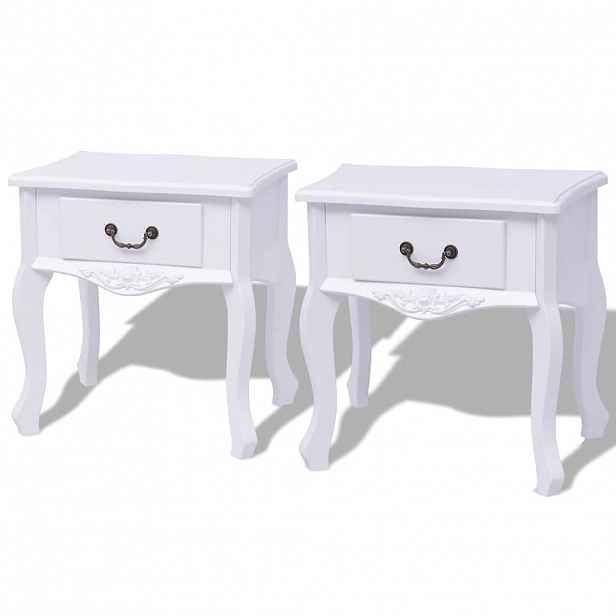 vidaXL Noční stolky 2 ks MDF bílé
