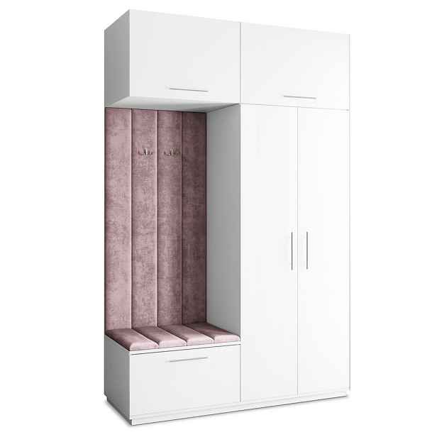 MASSENO MODERNÍ PŘEDSÍŇOVÁ SESTAVA REMA, 150/240/60 cm, bílá