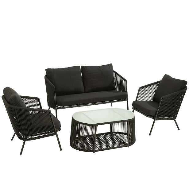 Černý kovový zahradní set Philibert J-Line by Jolipa