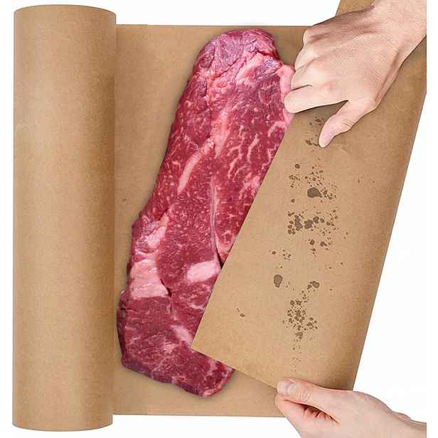 Přírodní řeznický papír v roli 45,7 cm x 53 m pro uzení masa a Bbq, nepogumovaný