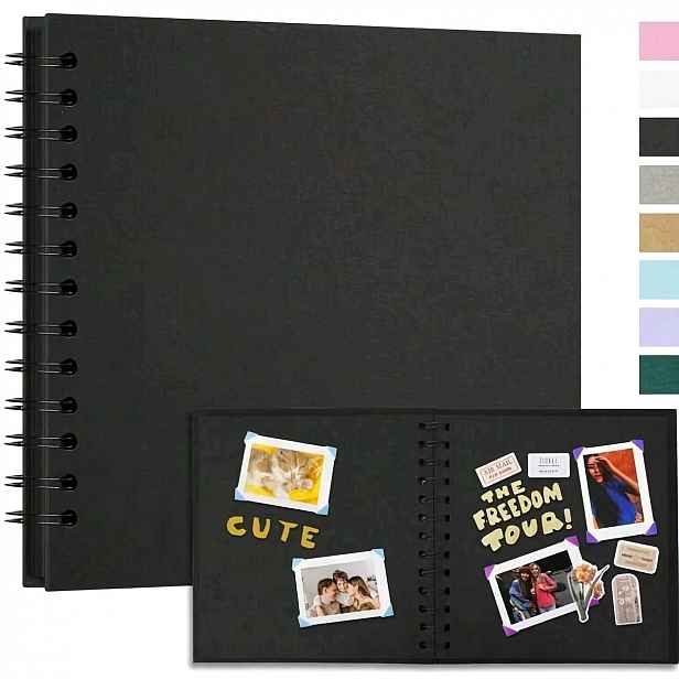 TEMU 1 ks 7X7 palců Album na scrapbooking prázdnými stránkami, pevná vazba, kraftový papír, fotoalba na svatbu a narozeninovou oslavu