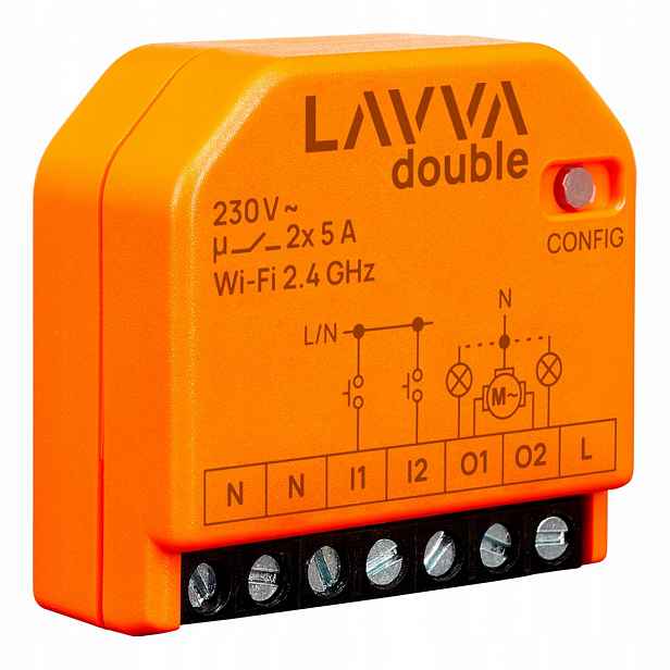 WiFi ovladač rolet Dokončovací dvojitý spínač Lavva Double Zamel Smart