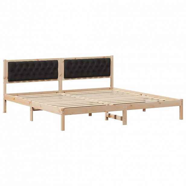 vidaXL Rám postele s čelo Černá 200 x 200 cm Masivní borové dřevo