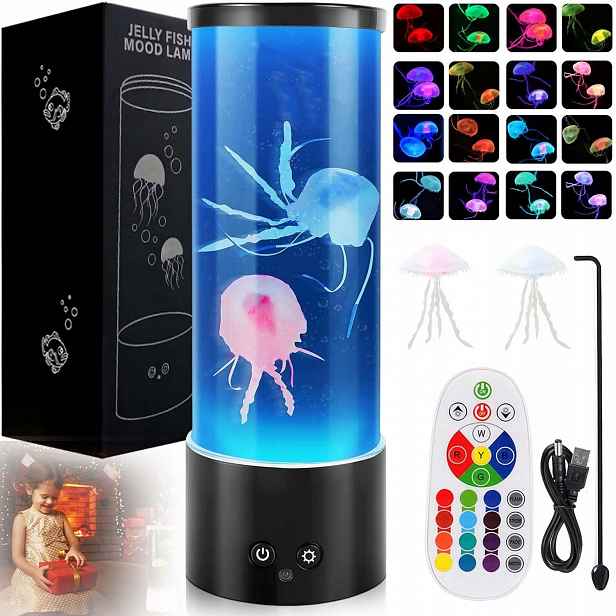 Noční Lampa S Akvarijními Medúzami, Barevné Led Podsvícení, Dárek Pro Dítě