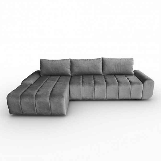 Beautysofa ROHOVÁ rozkládací pohovka Costa L šedá, levá