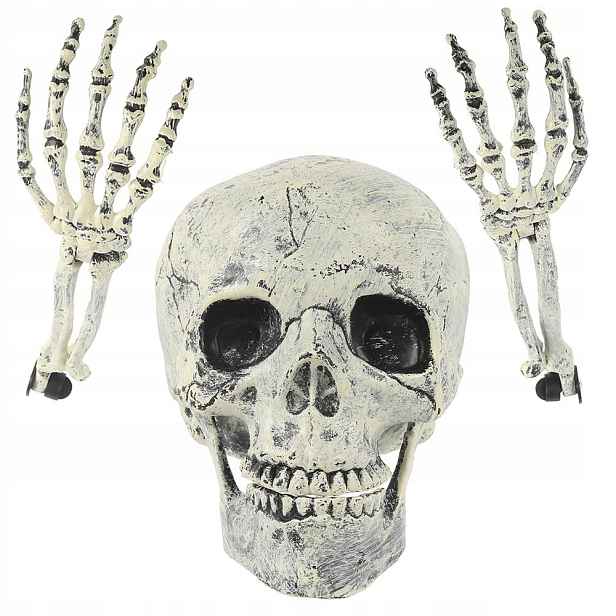 Halloweenská Lebka Ruční Kosti Dekorace Hřbitovní Scény 3 Kusy