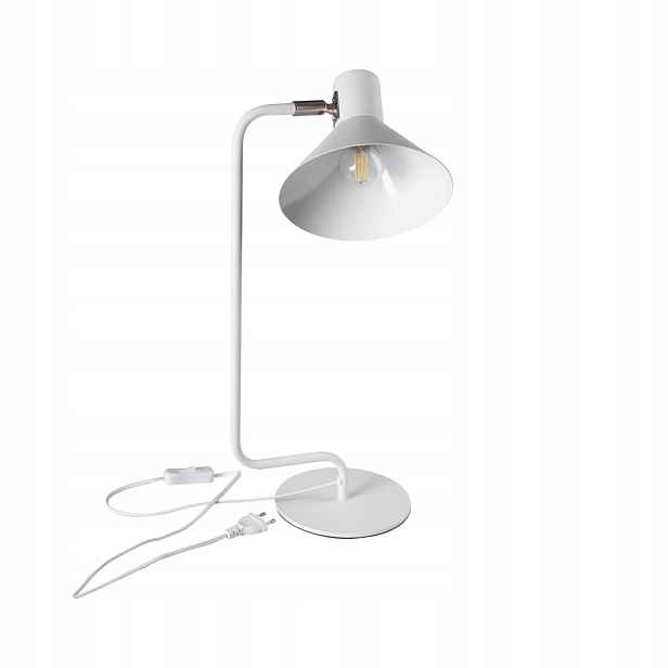 Stolní lampa bílá podlouhlá 50 cm kovová, moderní Kanlux