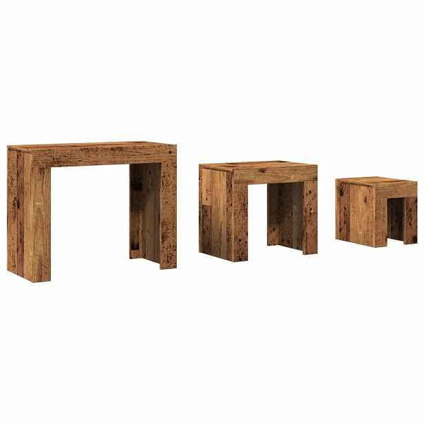 vidaXL Hnízdové konferenční stolky 3 ks old wood kompozitní dřevo