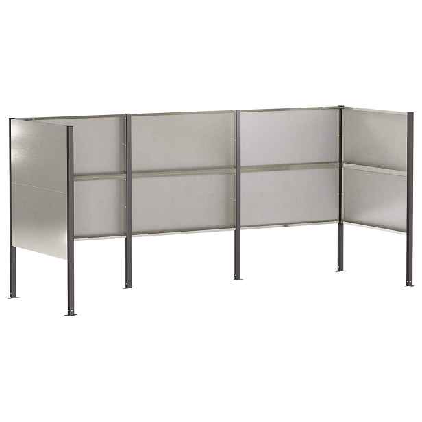 vidaXL Zástěna na popelnice 249 x 85 x 113 cm Nerezová ocel Stříbrná