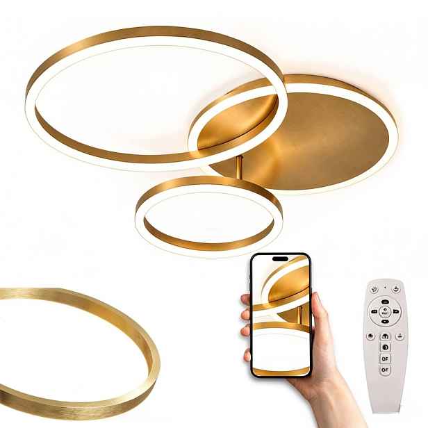 Stropní Svítidlo Moderní Zlatý Stropní Svítidlo Ring Led Lustr S Dálkový Ovladač