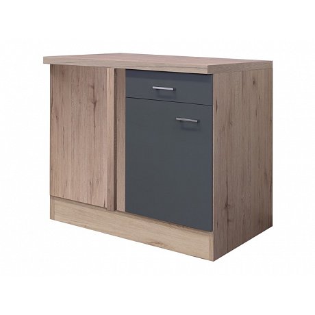 Dolní rohová kuchyňská skříňka Tiago UEBE110, dub sonoma/šedá, šířka 110 cm