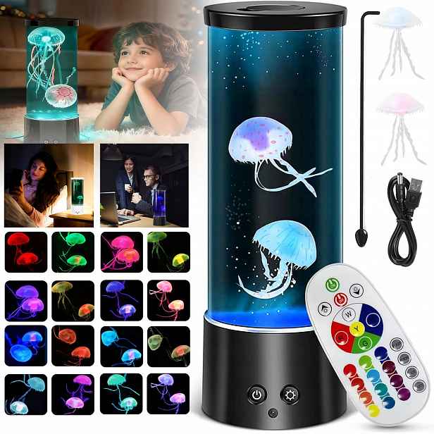 Led Medúzová Lampa S 17 Rgb Barvami A 4 Režimy Jasu Pro Ložnici, Odolná