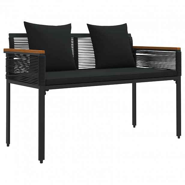 vidaXL Venkovní lavice 2 -Seater 117 x 54 x 74.5 cm polyratan Černá