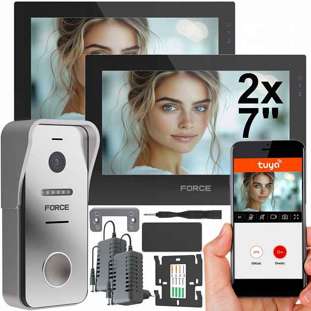 Videodomofon Force Prima Gt Duo 2x Monitor 7" Černý Full Hd WiFi Tuya