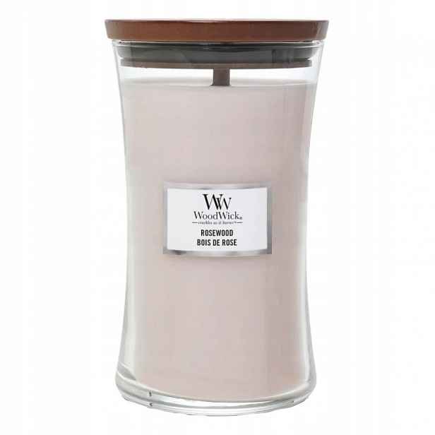Woodwick Rosewood Vonná svíčka s dřevěným knotem, 610 g