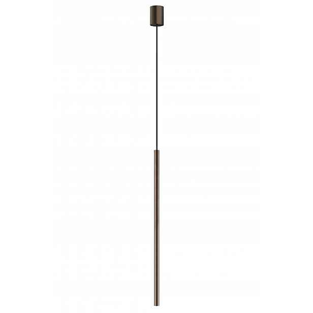 Závěsná lampa ozdobná tuba hnědá nad ostrovem deska moderní glamour převis