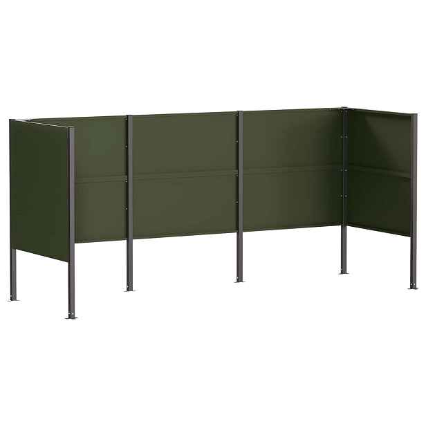 vidaXL Zástěna na popelnice 249 x 85 x 113 cm Ocel Olivově zelená