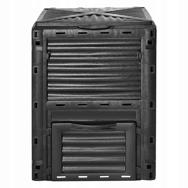 Zahradní kompostér 300 l černý silný 1-komorový Ventilace Pp Uv Odolný