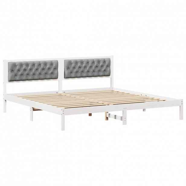 vidaXL Rám postele Světle šedá 200 x 200 cm Masivní borové dřevo