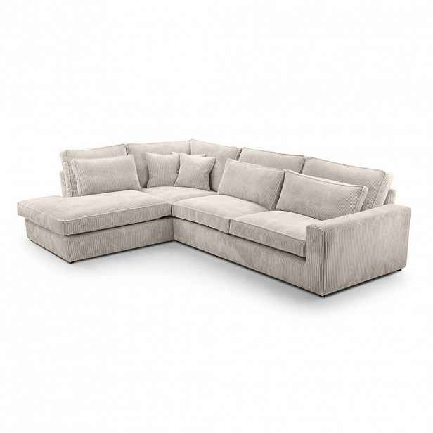 Beautysofa ROHOVÁ pohovka Parma bez funkce spaní, béžová, levá