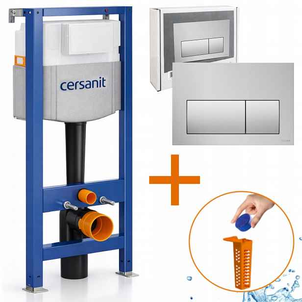 Cersanit Podomítková nádržka Aqua 50 Set Tlačítko chrom mat Presto II