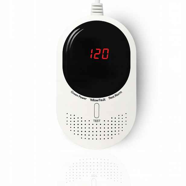 Detektor oxidu uhelnatého a plynu zemního plynu propan butan oxidu uhelnatého Co alarm LCD 230V