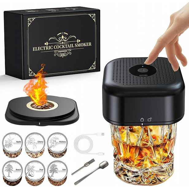 Sada Na Uzení Koktejlů Automatický Barový Smart Smoker Uzené Dřevo