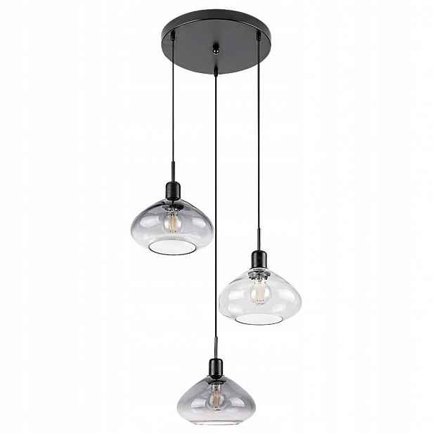 Trojitá závěsná lampa s efektními stínítky