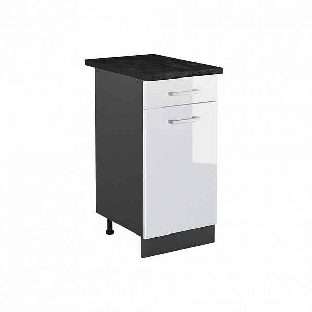 Vicco SPODNÍ SKŘÍŇKA KUCHYŇSKÉ LINKY R-Line, Bílá vysoký lesk/Antracit, 40 cm pracovná doska antracitová