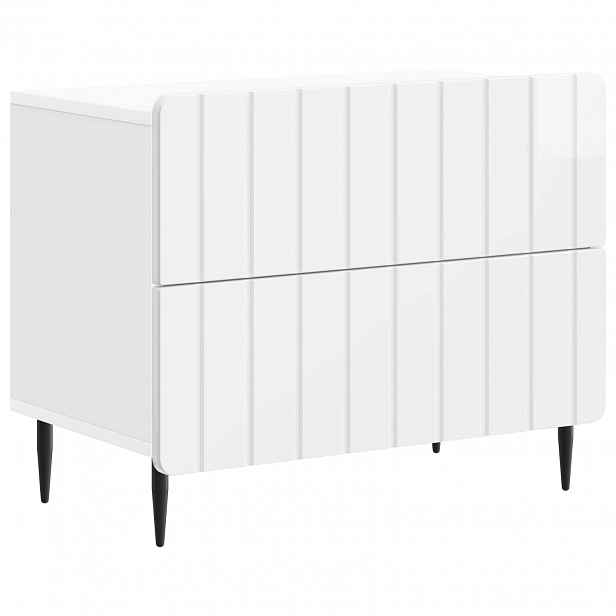 vidaXL Noční skříňka Bílá s vysokým leskem 62 x 34,5 x 49,5 cm