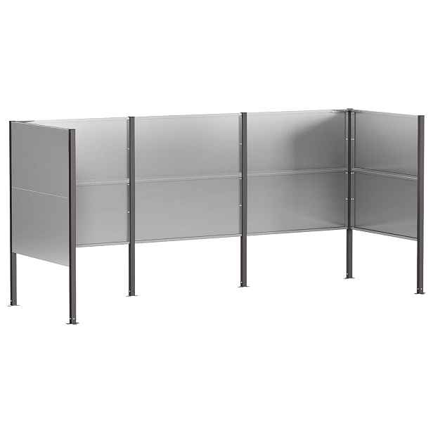 vidaXL Zástěna na popelnice 249 x 85 x 113 cm Pozinkovaná ocel