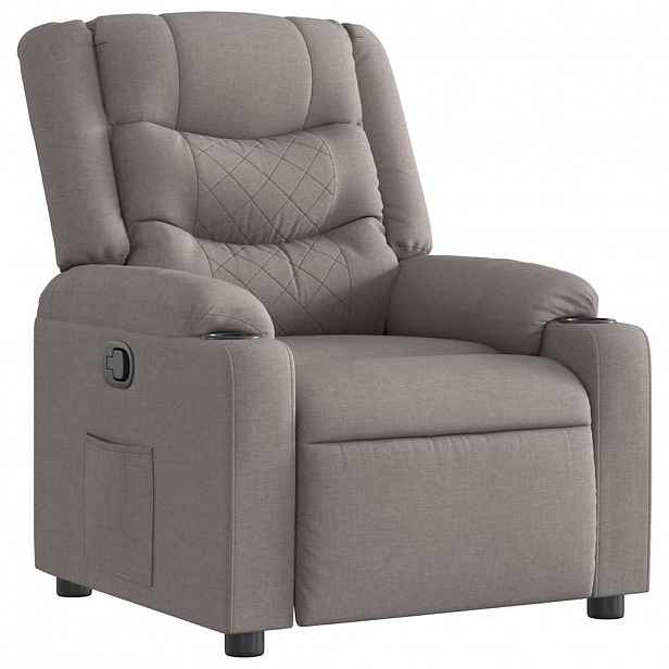 vidaXL Polohovací křeslo taupe textil