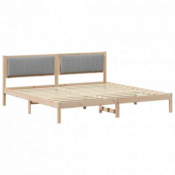 vidaXL Rám postele Světle šedá 200 x 200 cm Masivní borové dřevo