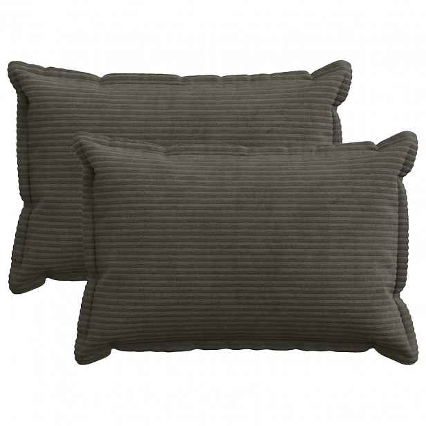 vidaXL Povlak na polštář 2 ks HOUTEN Antracitová 30 x 50 cm manšestr