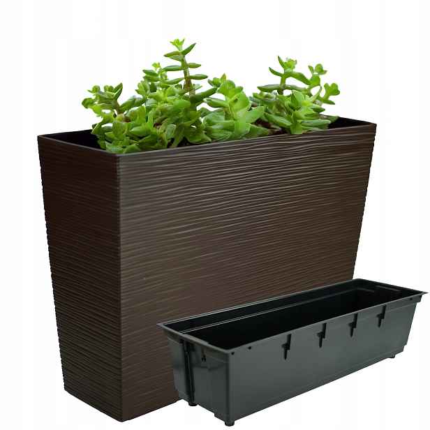 Květináč Na Květiny Květinový Vysoký Vložka 19x56 cm Hnědý