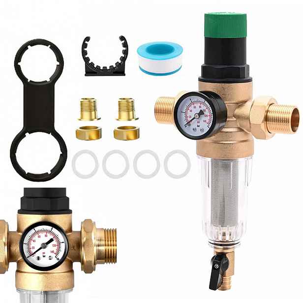 Mechanický Samočistící Vodní Filtr S 3/4" DN20 Proplachováním S Manometrem