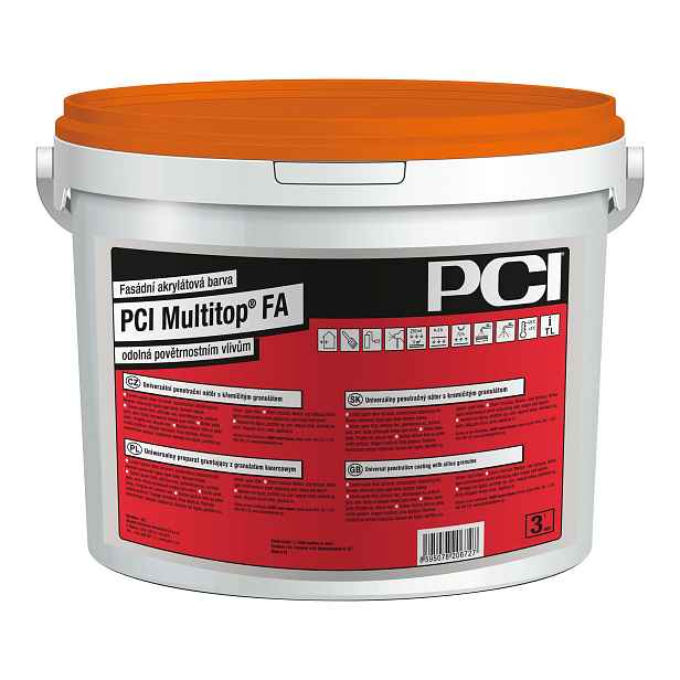 Barva fasádní akrylátová PCI Multitop FA 3 l