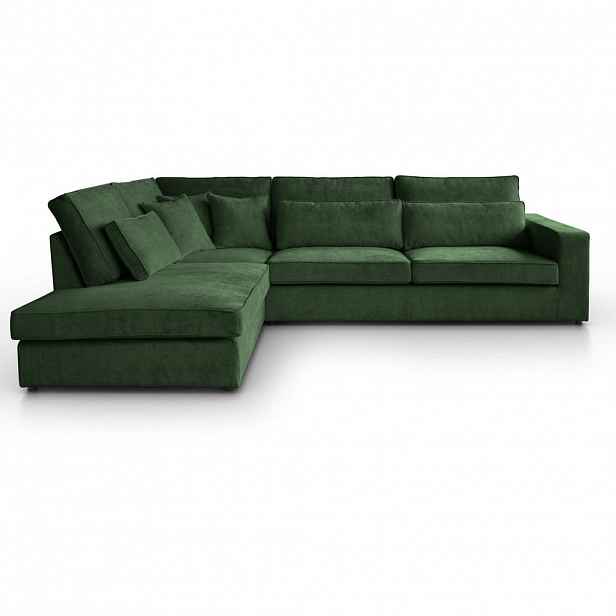 Beautysofa ROHOVÁ pohovka Parma bez funkce spaní, tmavě zelená, levá