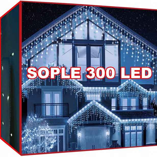 Sople 500 Led Světelný Závěs Vánoční Osvětlení Na Stromeček Zew Bílé Studené Flash
