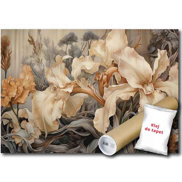 Vinylová fototapeta Květiny béžová hnědá Art 152x104