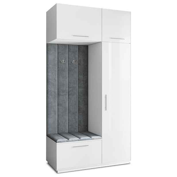 MASSENO MODERNÍ PŘEDSÍŇOVÁ SESTAVA REMA, 120/240/60 cm, bílá