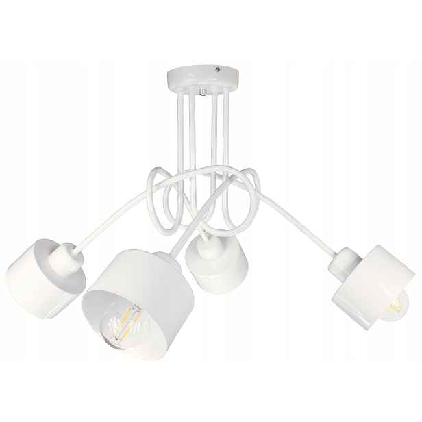 závěsné stropní svítidlo Edison Loft bílá stropní lampa do obývacího pokoje
