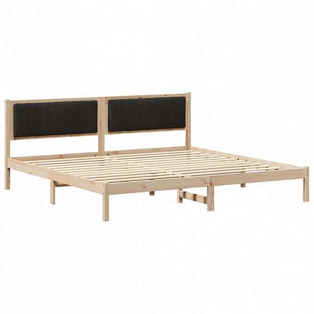 vidaXL Rám postele s čelo Černá 200 x 200 cm Masivní borové dřevo